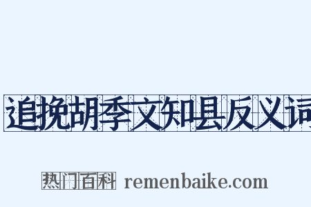 追挽胡季文知县反义词是什么意思的图片
